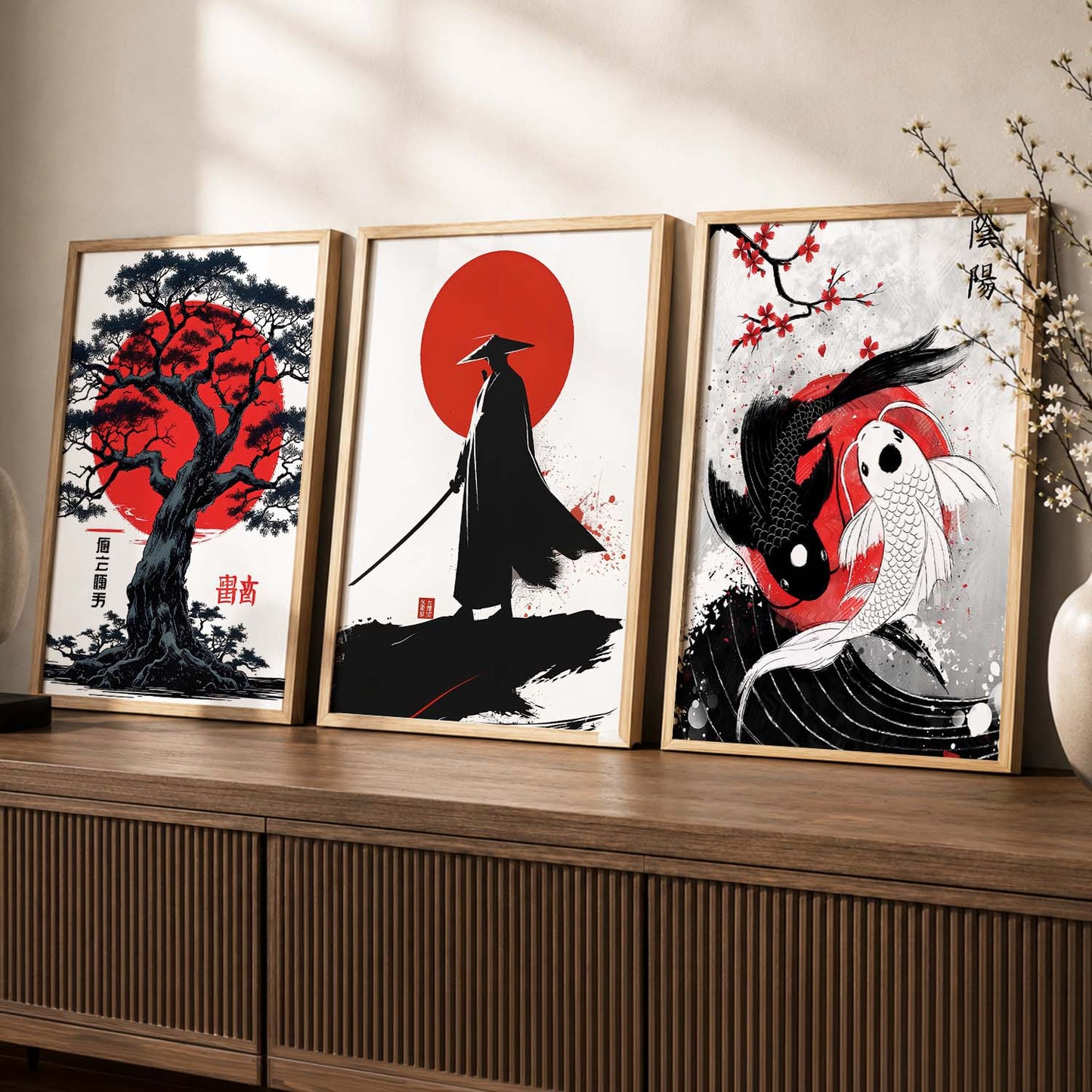 Japanese Samurai Wall Art Paintings for Living Room Bedroom