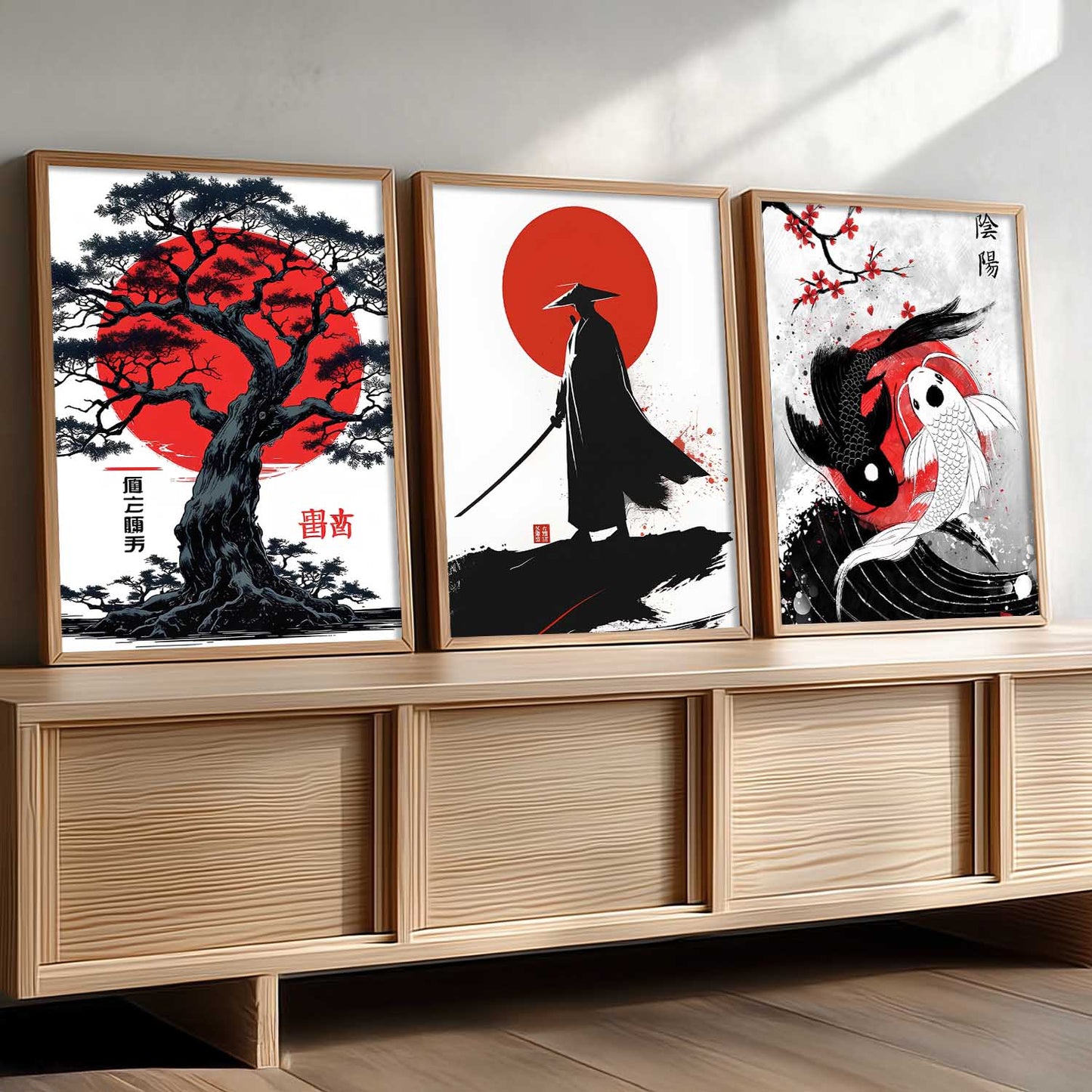 Japanese Samurai Wall Art Paintings for Living Room Bedroom
