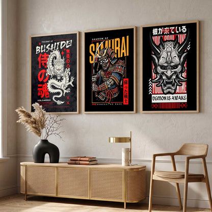Japanese Devil Masks Wall Art Paintings for Living Room Bedroom