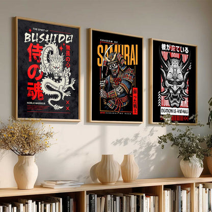 Japanese Devil Masks Wall Art Paintings for Living Room Bedroom
