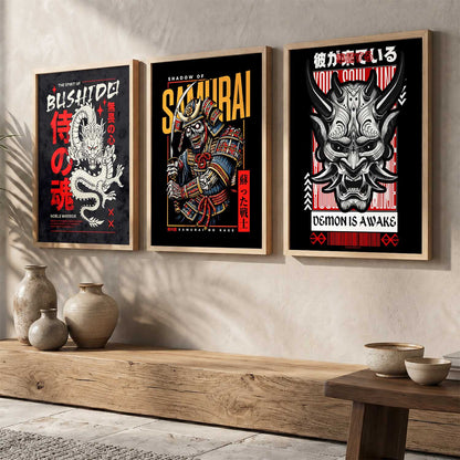 Japanese Devil Masks Wall Art Paintings for Living Room Bedroom