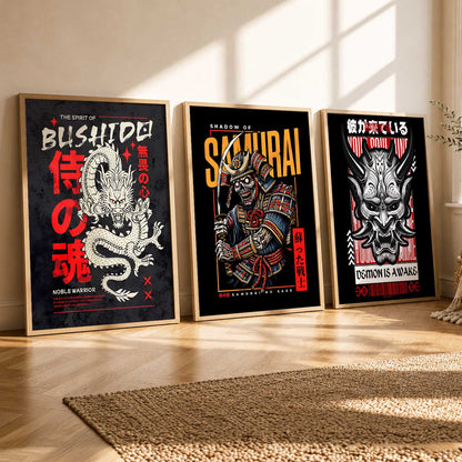 Japanese Devil Masks Wall Art Paintings for Living Room Bedroom