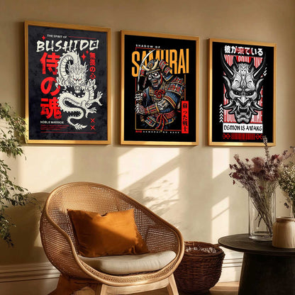 Japanese Devil Masks Wall Art Paintings for Living Room Bedroom