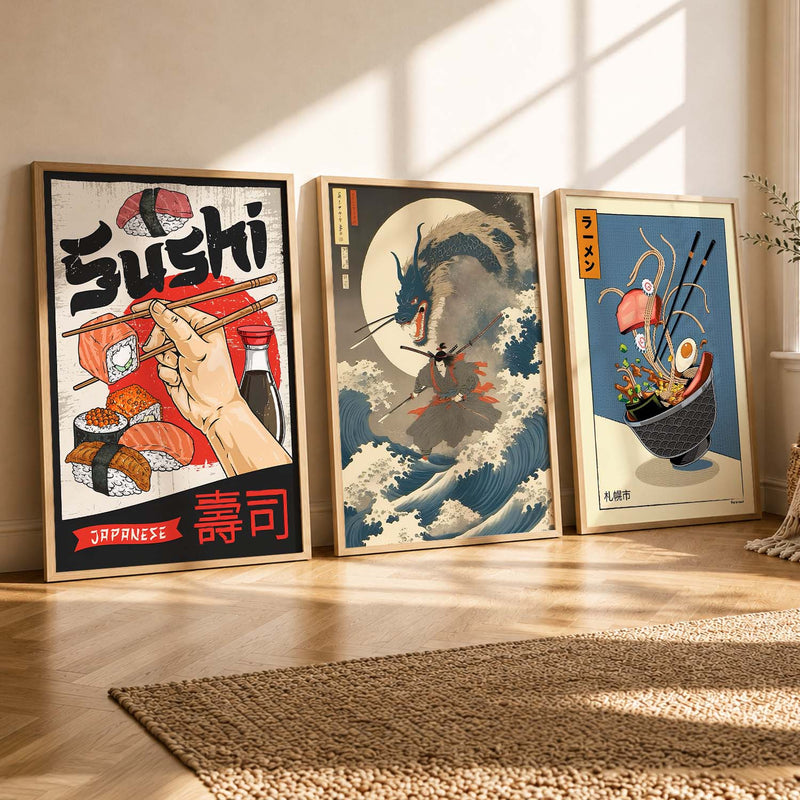 Aesthetic Japanese Wall Art Paintings for Living Room Bedroom