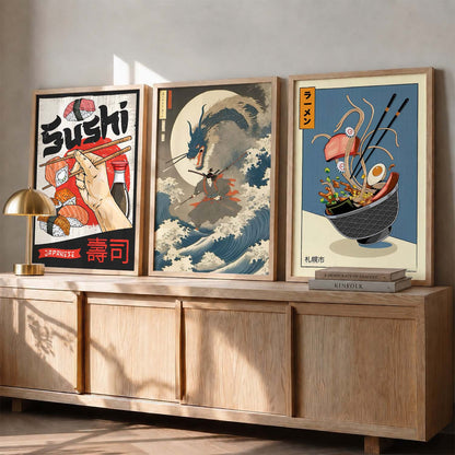 Aesthetic Japanese Wall Art Paintings for Living Room Bedroom