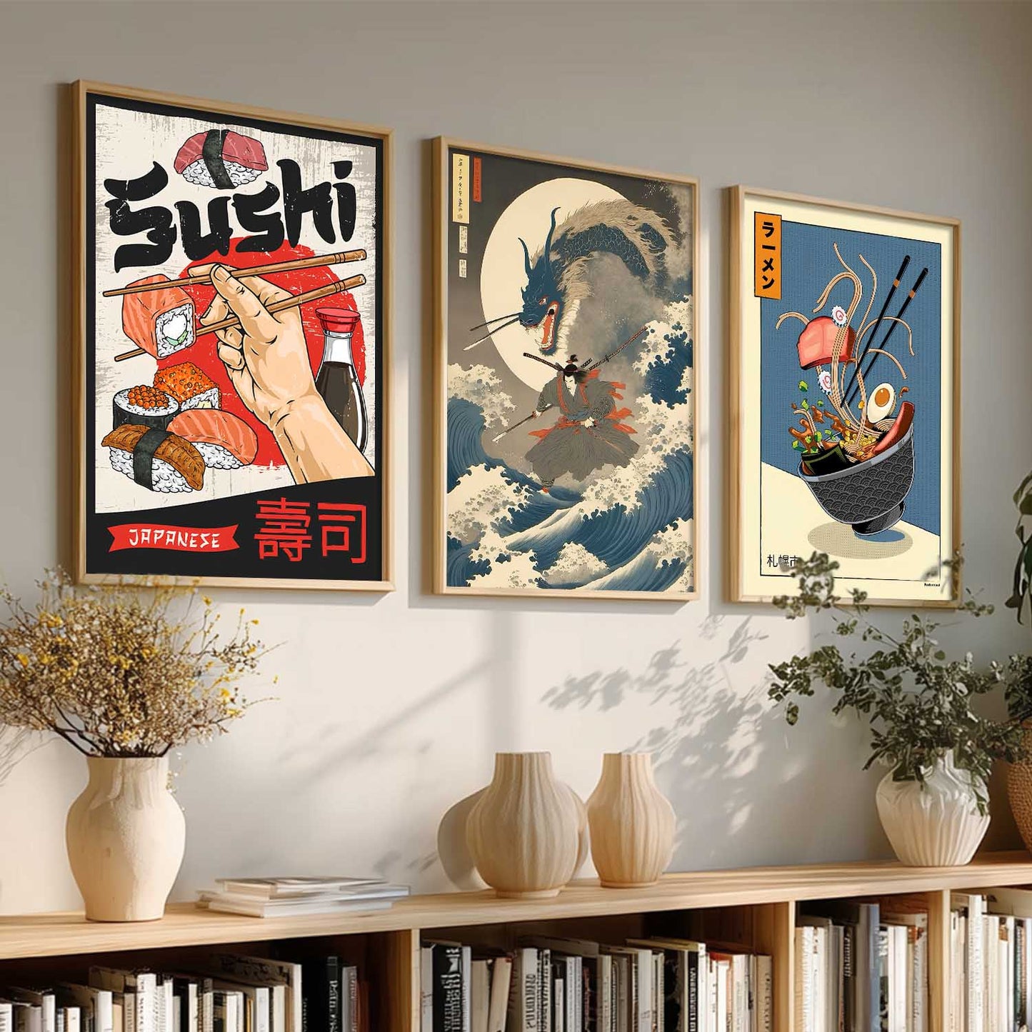 Aesthetic Japanese Wall Art Paintings for Living Room Bedroom