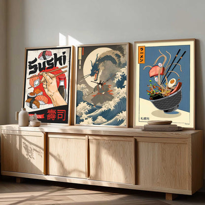 Aesthetic Japanese Wall Art Paintings for Living Room Bedroom