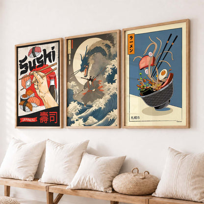 Aesthetic Japanese Wall Art Paintings for Living Room Bedroom