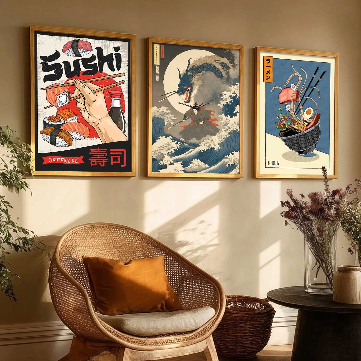 Aesthetic Japanese Wall Art Paintings for Living Room Bedroom