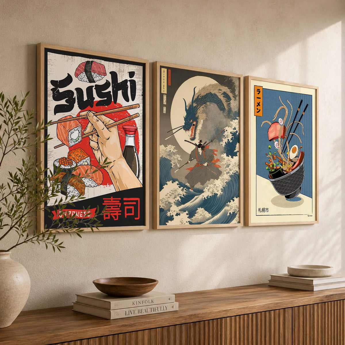 Aesthetic Japanese Wall Art Paintings for Living Room Bedroom