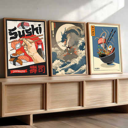 Aesthetic Japanese Wall Art Paintings for Living Room Bedroom