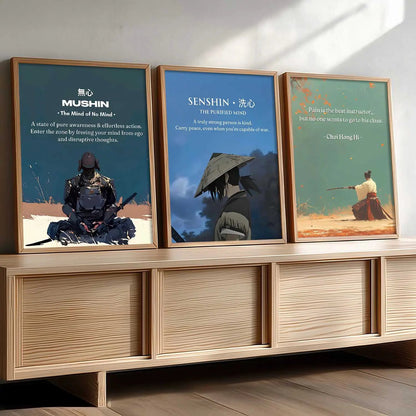 Japanese Samurai Motivational Wall Art Paintings for Living Room Bedroom