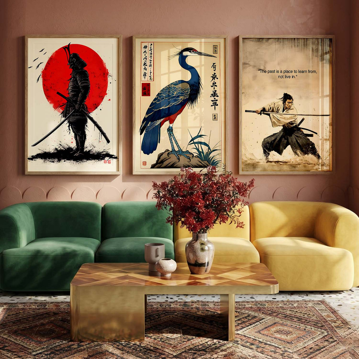 Japanese Samurai Motivational  Wall Art Paintings for Living Room Bedroom