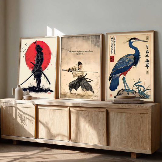 Japanese Samurai Motivational  Wall Art Paintings for Living Room Bedroom
