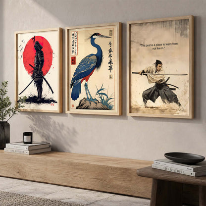 Japanese Samurai Motivational  Wall Art Paintings for Living Room Bedroom