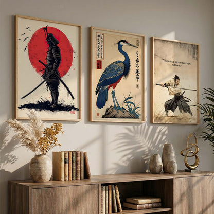 Japanese Samurai Motivational  Wall Art Paintings for Living Room Bedroom