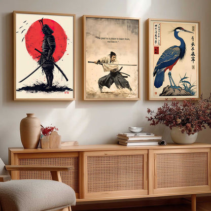 Japanese Samurai Motivational  Wall Art Paintings for Living Room Bedroom