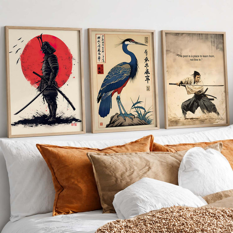 Japanese Samurai Motivational  Wall Art Paintings for Living Room Bedroom