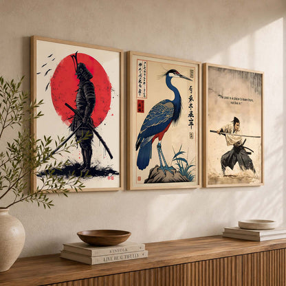 Japanese Samurai Motivational  Wall Art Paintings for Living Room Bedroom
