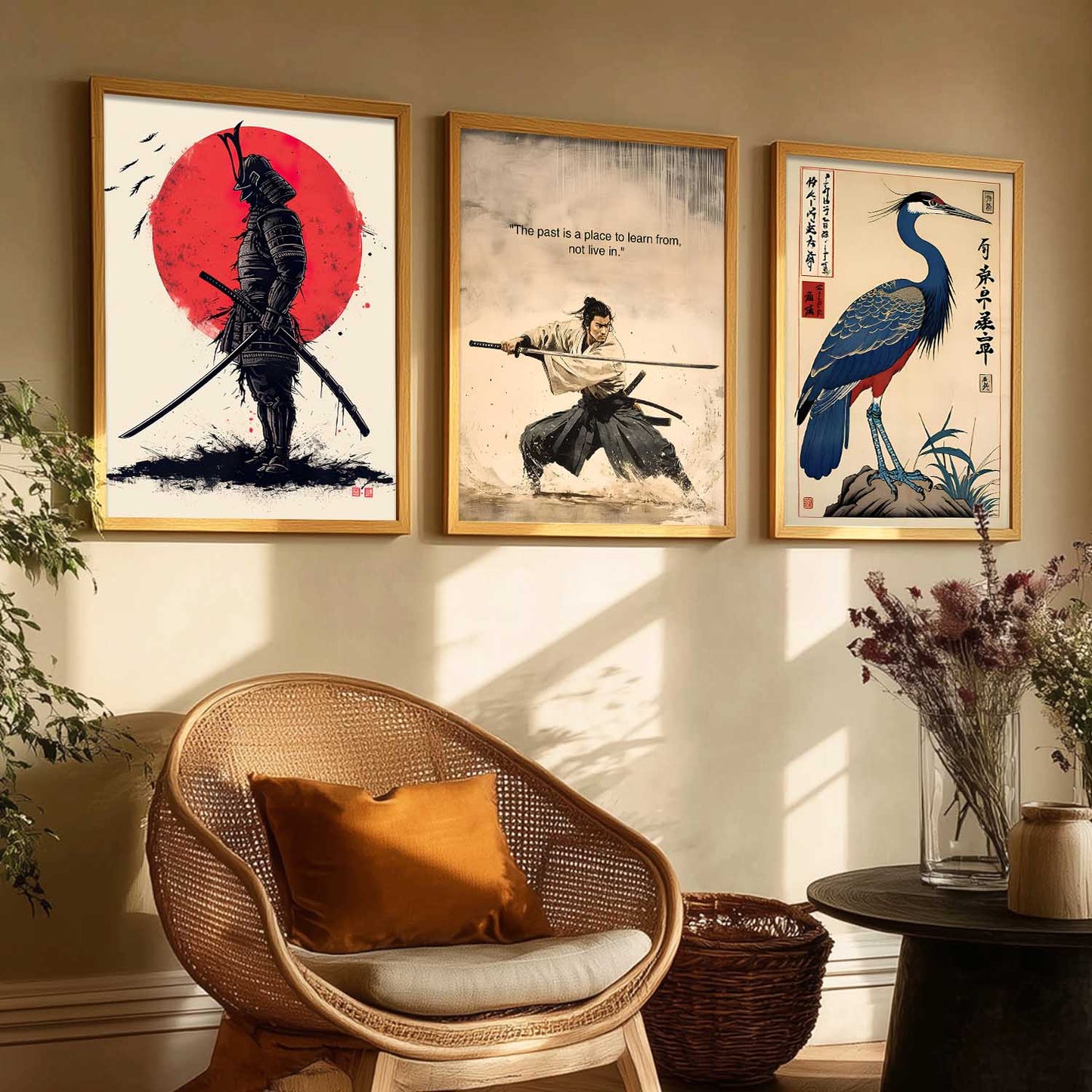 Japanese Samurai Motivational  Wall Art Paintings for Living Room Bedroom