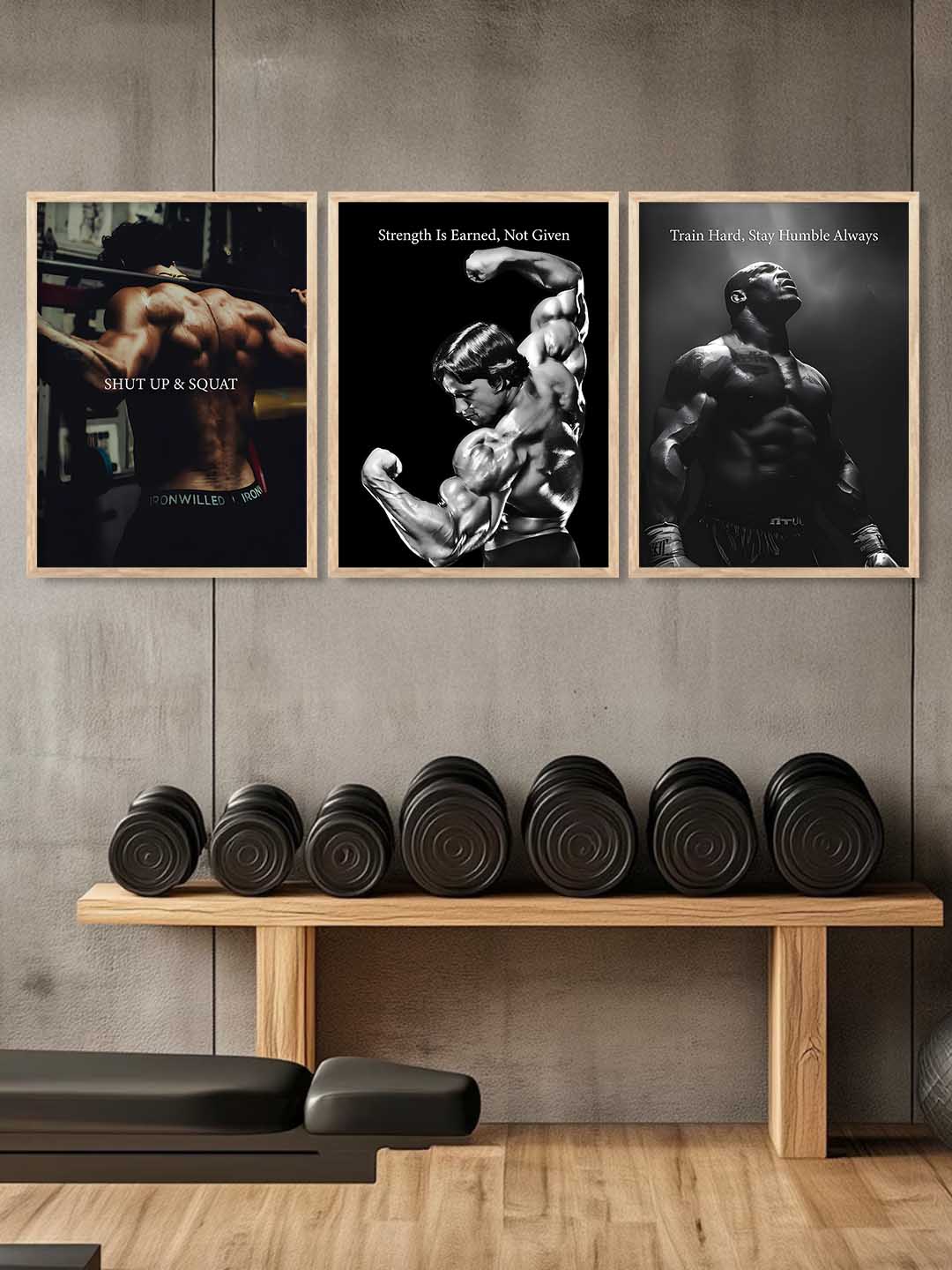Fitness Workout Inspirational Bodybuilding Wall Art Paintings for Living Room Bedroom