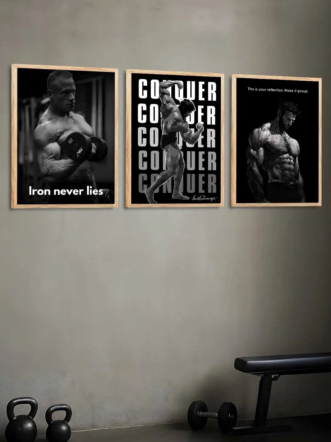 Fitness Workout Inspirational Bodybuilding Wall Art Paintings for Living Room Bedroom