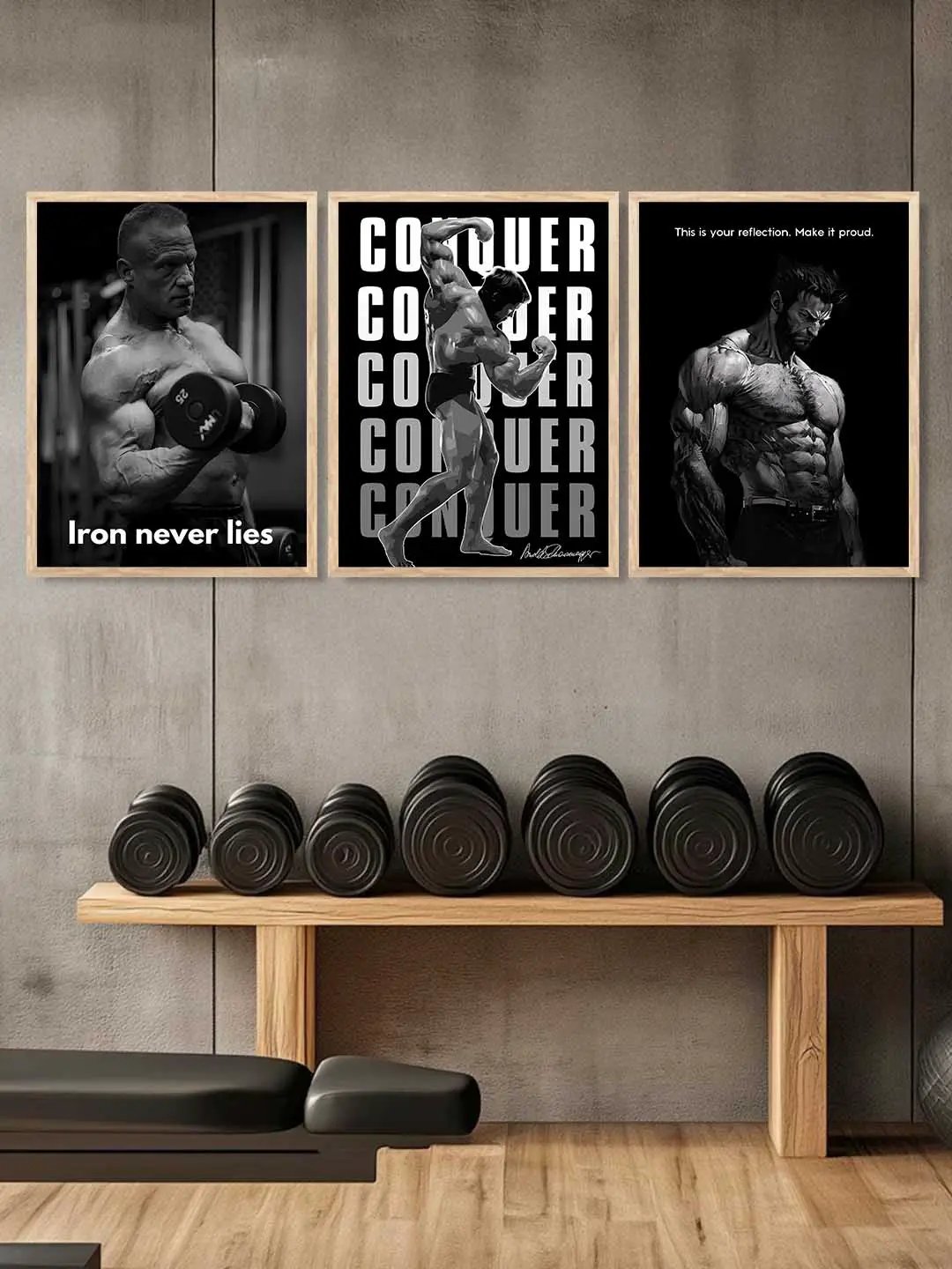 Fitness Workout Inspirational Bodybuilding Wall Art Paintings for Living Room Bedroom