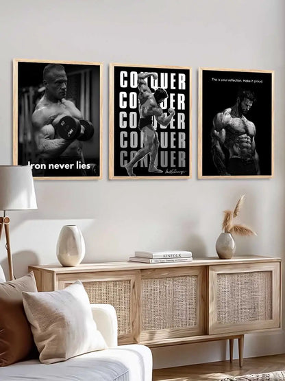 Fitness Workout Inspirational Bodybuilding Wall Art Paintings for Living Room Bedroom