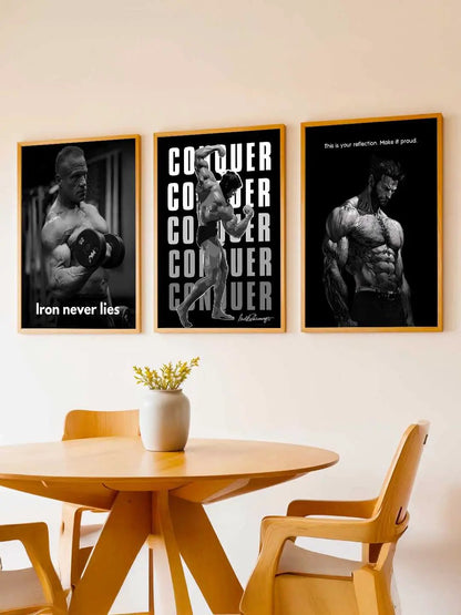 Fitness Workout Inspirational Bodybuilding Wall Art Paintings for Living Room Bedroom