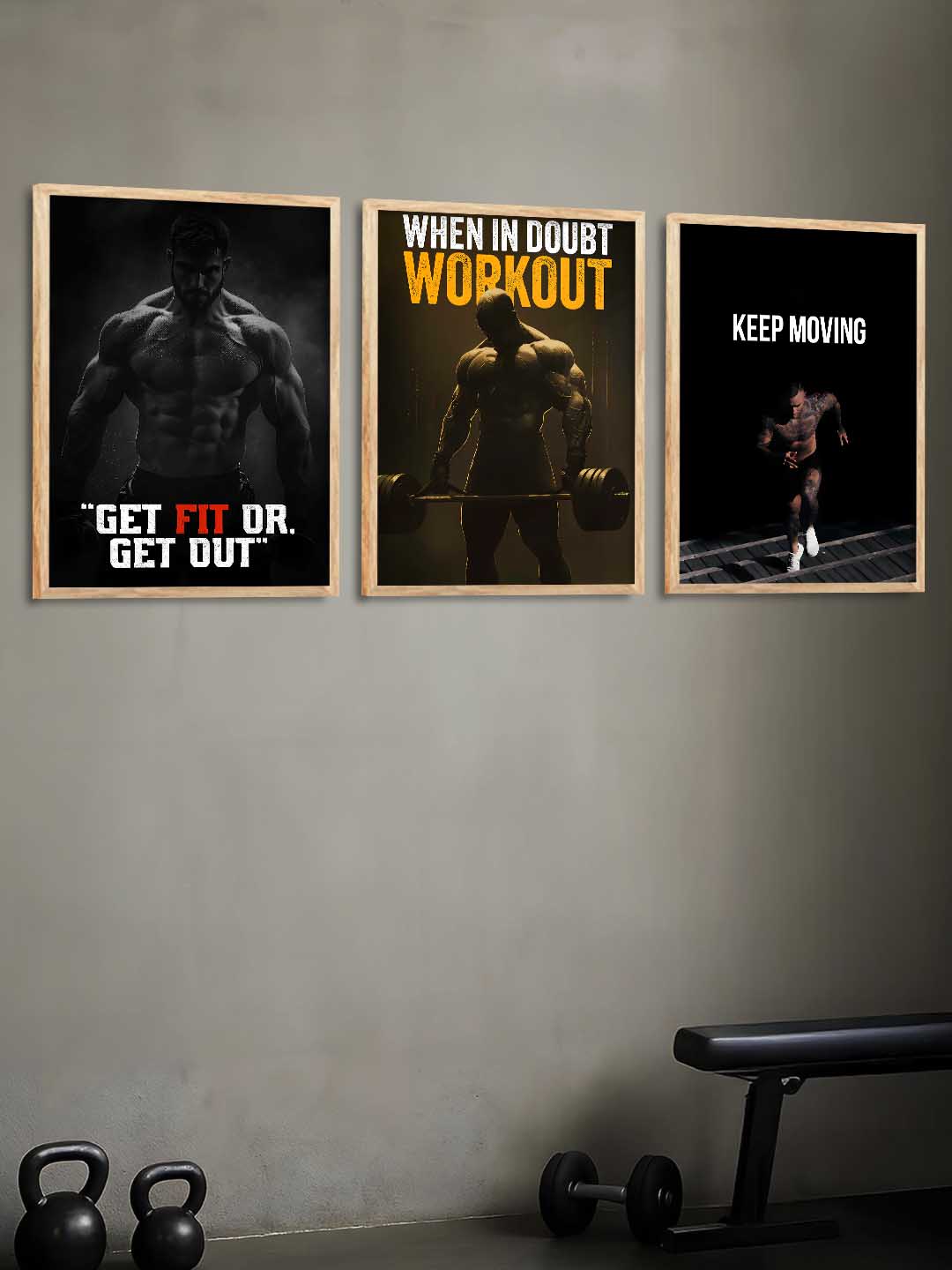 Aesthetic Fitness Workout Motivational Gym Wall Art Paintings for Living Room Bedroom