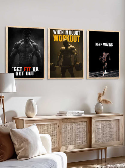 Aesthetic Fitness Workout Motivational Gym Wall Art Paintings for Living Room Bedroom