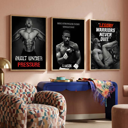 Aesthetic Fitness Workout Gym Motivational Quotes Wall Art Set of 3 Framed Prints