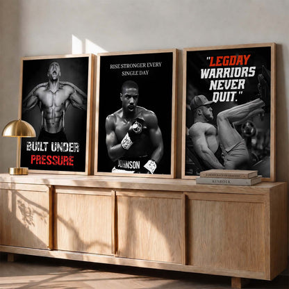 Aesthetic Fitness Workout Gym Motivational Quotes Wall Art Set of 3 Framed Prints