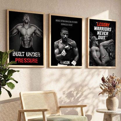 Aesthetic Fitness Workout Gym Motivational Quotes Wall Art Set of 3 Framed Prints