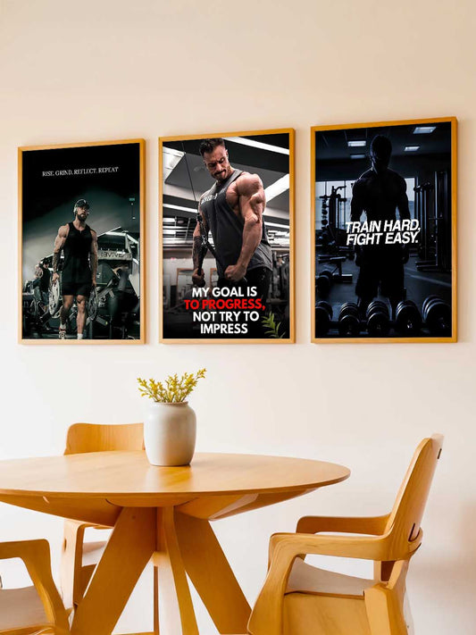 Aesthetic Bodybuilding Motivational Gym Wall Art Paintings for Living Room Bedroom