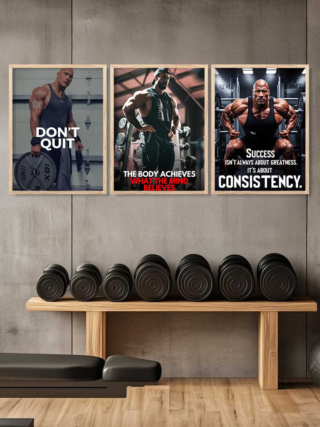 Bodybuilding Motivational Gym Wall Art Paintings for Living Room Bedroom