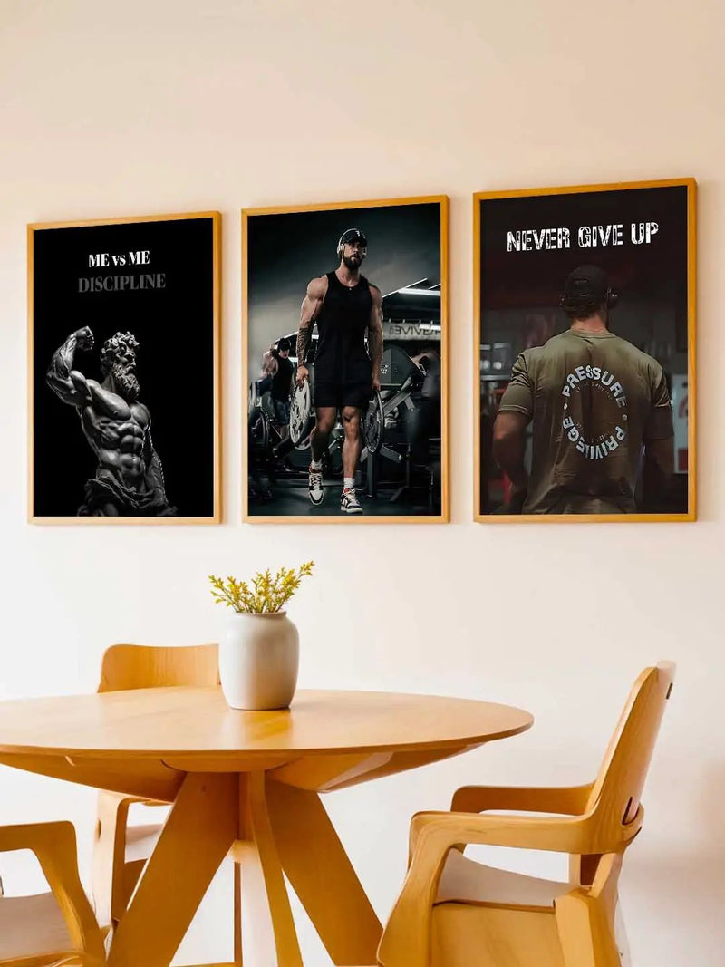 Bodybuilding Motivational Gym Wall Art Paintings for Living Room Bedroom