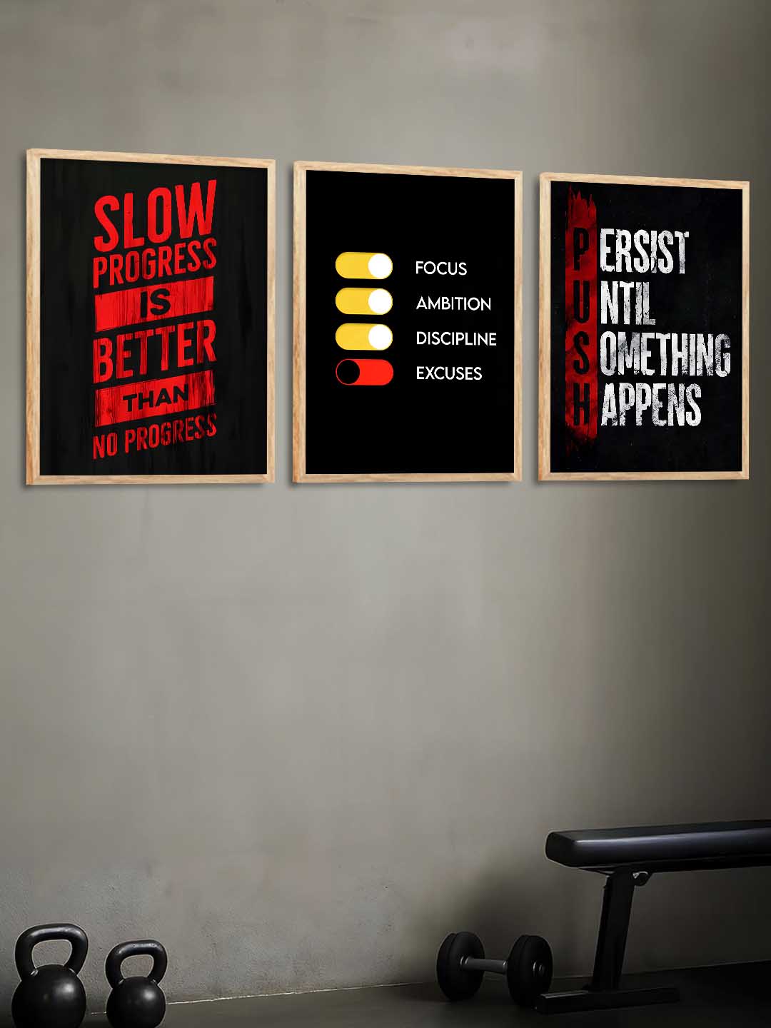 Bodybuilding Motivational Gym Wall Art Paintings for Living Room Bedroom