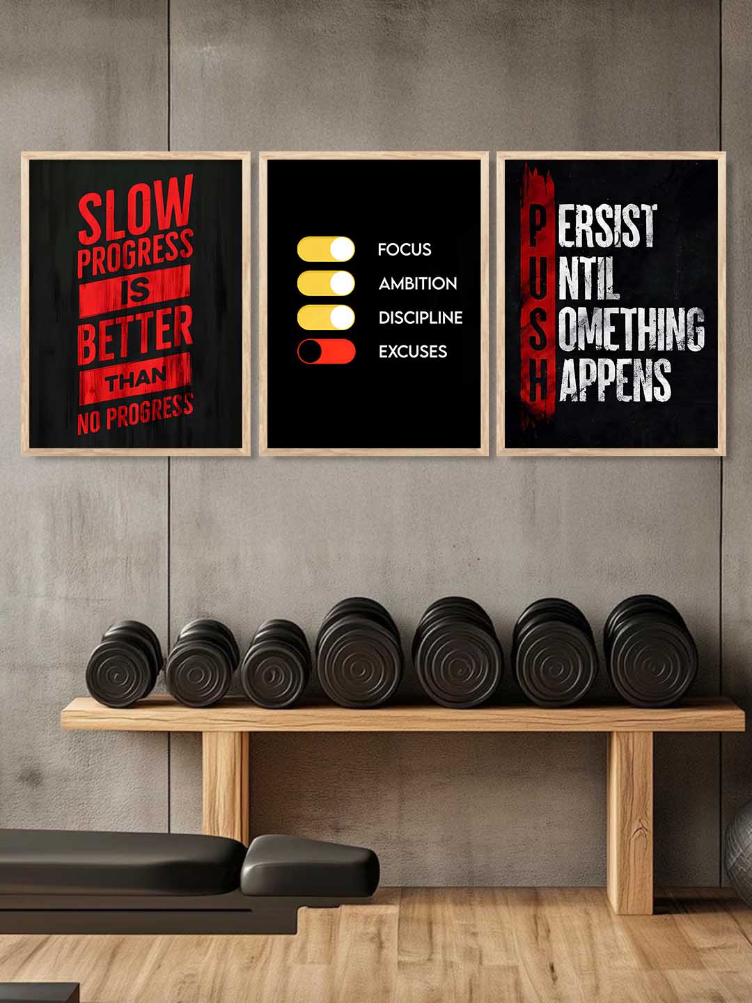 Bodybuilding Motivational Gym Wall Art Paintings for Living Room Bedroom