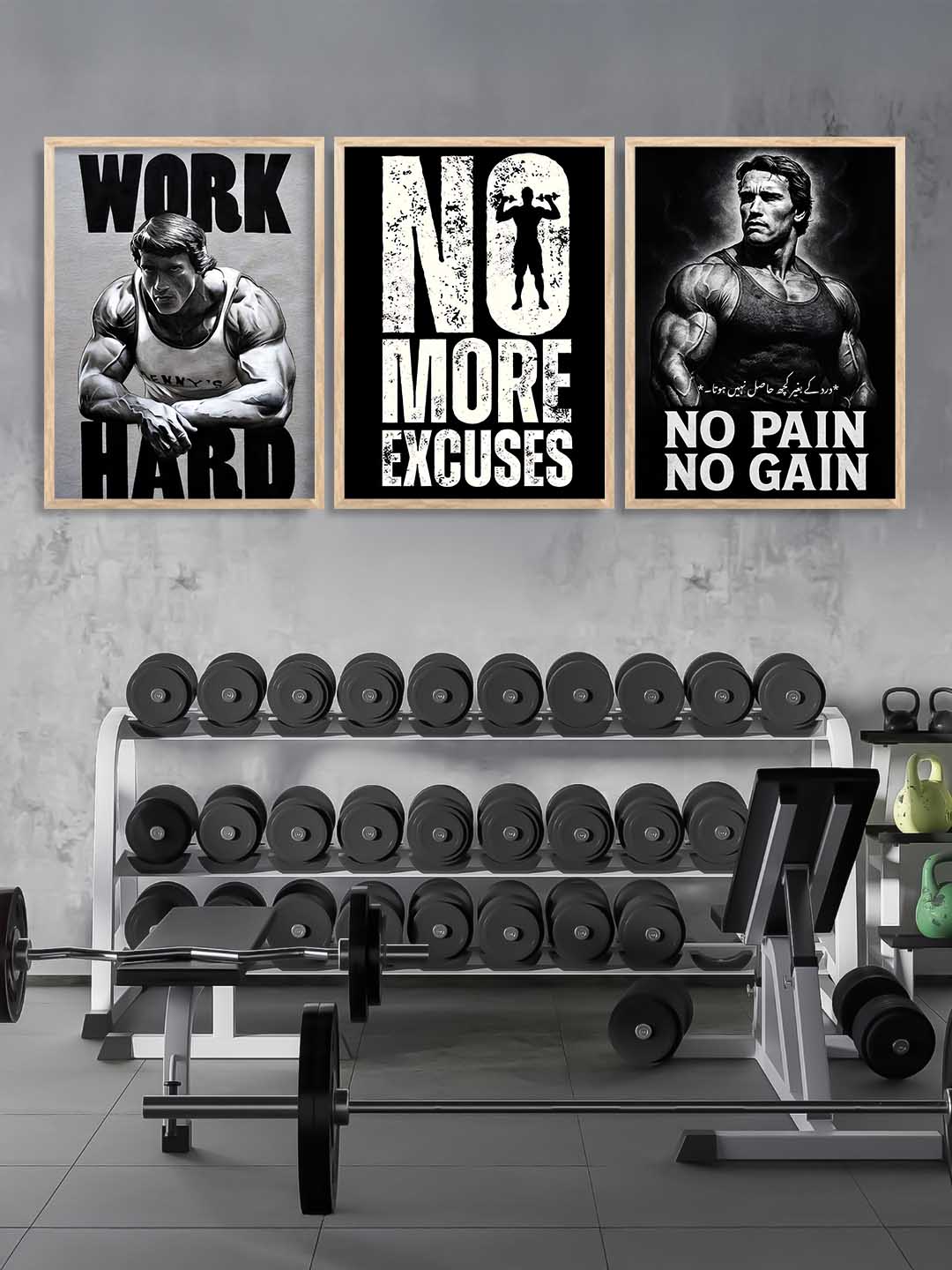 Bodybuilding Motivational Gym Wall Art Paintings for Living Room Bedroom