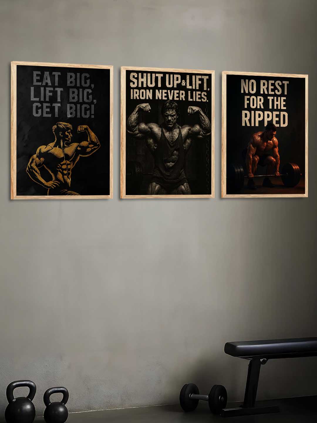 Bodybuilding Motivational Gym Wall Art Paintings for Living Room Bedroom