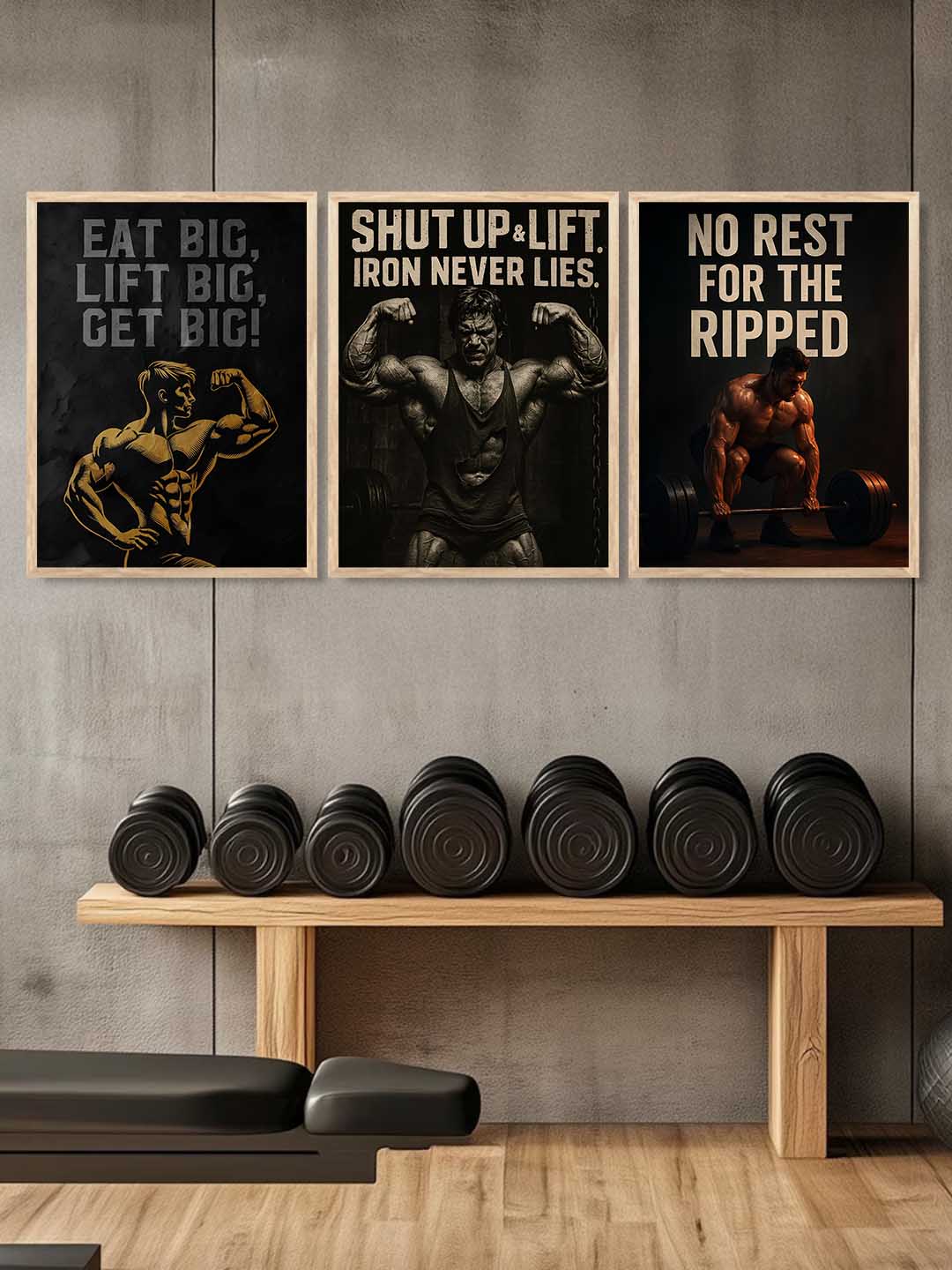 Bodybuilding Motivational Gym Wall Art Paintings for Living Room Bedroom
