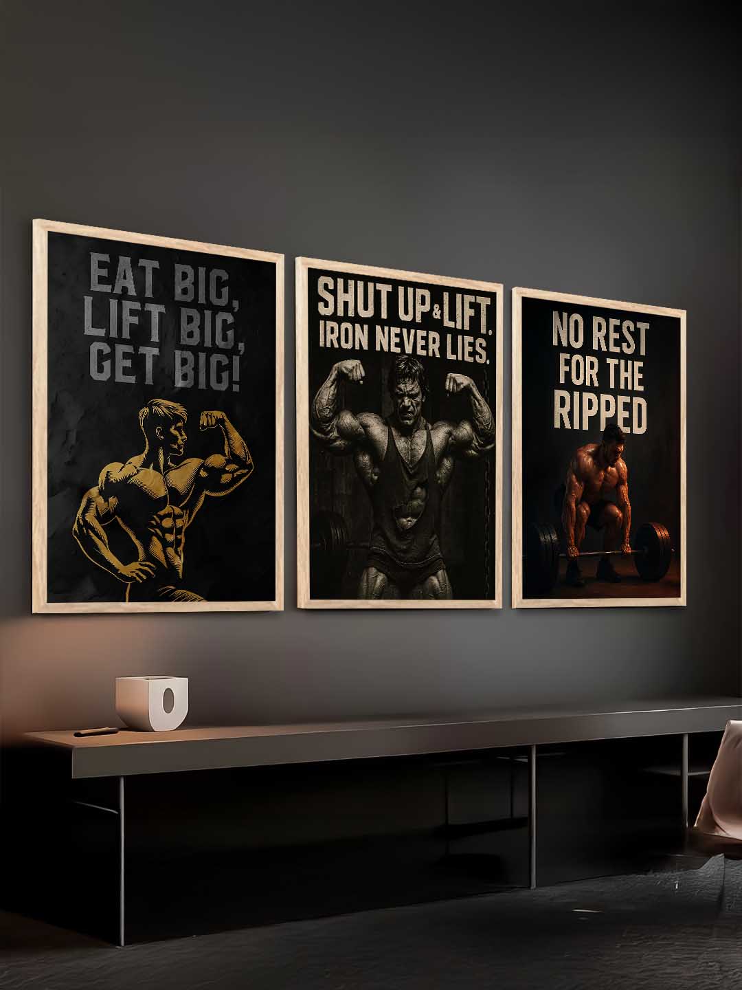Bodybuilding Motivational Gym Wall Art Paintings for Living Room Bedroom