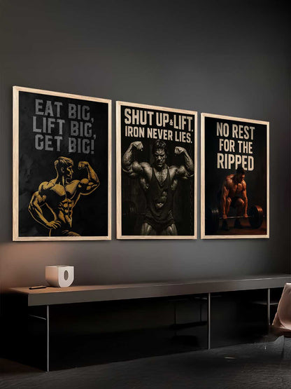 Bodybuilding Motivational Gym Wall Art Paintings for Living Room Bedroom