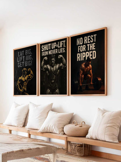 Bodybuilding Motivational Gym Wall Art Paintings for Living Room Bedroom