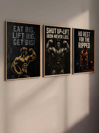 Bodybuilding Motivational Gym Wall Art Paintings for Living Room Bedroom