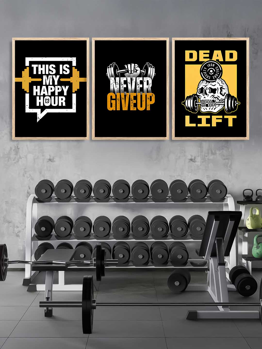 Fitness Workout Motivational Gym Wall Art Paintings for Living Room Bedroom