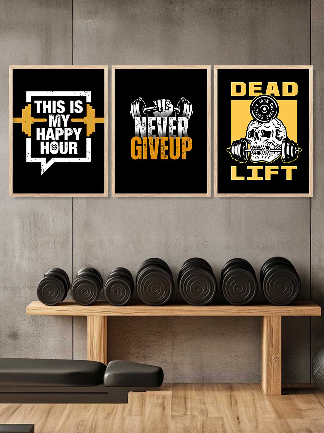 Fitness Workout Motivational Gym Wall Art Paintings for Living Room Bedroom