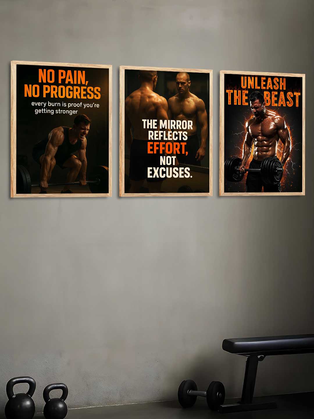 Bodybuilding Motivational Gym Wall Art Paintings for Living Room Bedroom