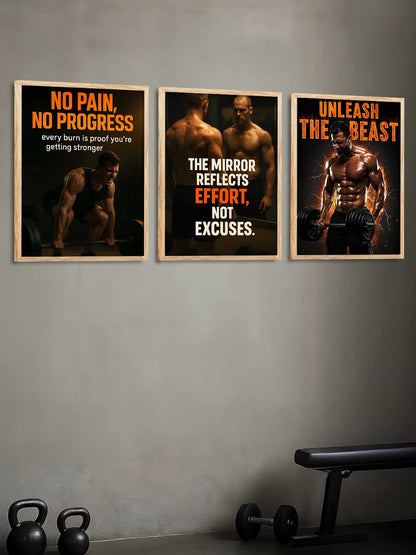 Bodybuilding Motivational Gym Wall Art Paintings for Living Room Bedroom